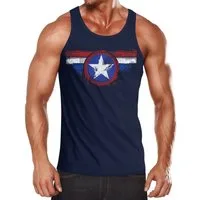 Neverless Tanktop Herren Tank-Top Amerika Flagge Stern Roger Captain Muskelshirt Muscle Shirt Neverless® mit Print