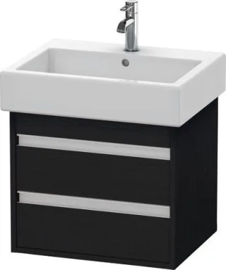 Duravit Ketho Waschtischunterbau wandhängend Eiche Schwarz Matt 550x440x480 mm - KT663601616 KT663601616