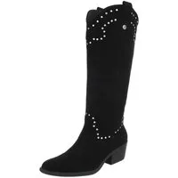 Ital-Design Elegante Stiefel mit raffinierten Details für Damen Westernstiefel (90471344) Blockabsatz Stiefel in Schwarz