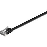 Patchkabel RJ45 Stecker > RJ45 Stecker CAT.6 U/UTP schwarz, 1 Meter, Flachkabel