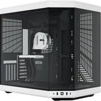 Y70 , Tower-Gehäuse schwarz/weiß, Tempered Glass