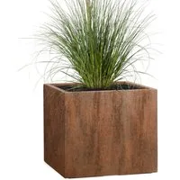 Pflanzwerk® Pflanzkübel CUBE Premium Fiberglas Blumenkübel Frostbeständig mit Lotus-Effekt, Lotus-Effekt - Handgefertigt - Eckig - Frostbeständig