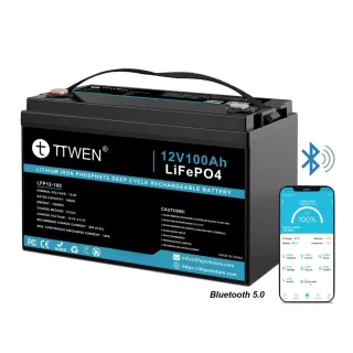 [EU Direct] TTWEN 12V 100Ah Bluetooth LifePO4 Battery Pack 1280Wh 4000 Cycles Superior Deep Cycle Lithium Iron Phosphate
