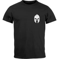 Neverless Print-Shirt Herren T-Shirt Logo Print Sparta-Helm Spartaner Gladiator Krieger mit Print
