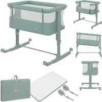 lionelo Baby-Reisebett AURORA, 3-in-1: Beistellbett, Babywiege, freistehendes Babybett