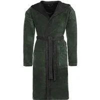 Vossen Unisex-Bademantel Poppy, ideal für Sauna & Spa, Hotelbademantel, Morgenmantel, Langform, Doubleface, Kapuze, Gürtel