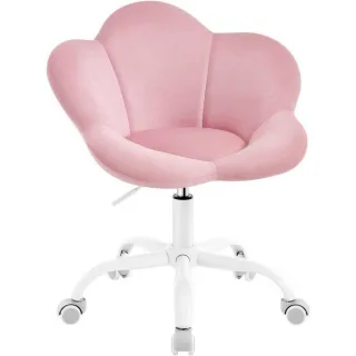Woltu Drehstuhl, Hellrosa, Metall, Drehkreuz, 62x71x51 cm, Arbeitszimmer, Bürostühle, Drehstühle