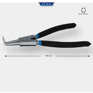 Brilliant Tools Seegeringzange für Außensicherungsringe, abgewinkelt, 175 mm - BT067002