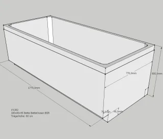 Neuesbad Wannenträger für Bette Ocean 180x80 Ül.vo. SW11459
