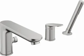 Duravit Wave 3-Loch Wannenarmatur Edelstahl Gebürstet 240x248x203 mm - WA5260000070 WA5260000070
