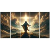 islandburner Leinwandbild Jesus im Sonnenlicht auf Hügel Erlöser