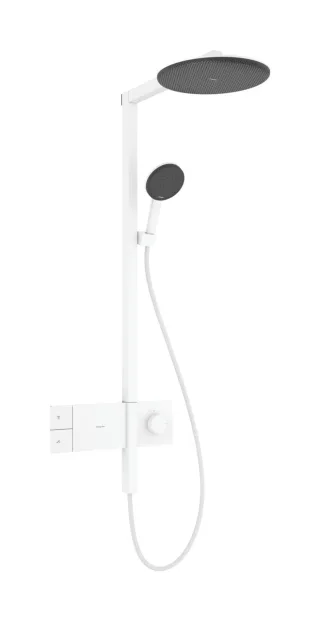 Hansgrohe Showerpipe Raindance Alive S 300 1jet EcoSmart mit Thermostat mattweiss, 24583700 24583700