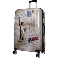 Trendyshop365 Hartschalen-Trolley Motivkoffer New York Reisekoffer 3 Größen lieferbar, Zahlenschloss, Polycarbonat, Dehnfalte