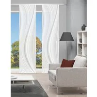 Vision S Schiebegardine LAURINA 2er SET (2 St), Paneelwagen, halbtransparent, Schiebevorhang Digidruck 2er Set LAURINA