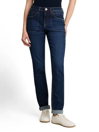Tom Tailor - TTMAYA TAPERED Jeans clean dark stone blue denim - Gr. - 30