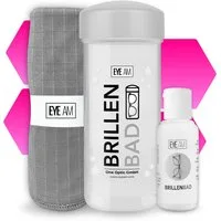 EyeAm Brillenbad Set inkl. 50ml Konzentrat & Mikrofasertuch, Reinigungskonzentrat (im Set mit 50ml Spezialreiniger & Mikrofasertuch 40x40 cm)