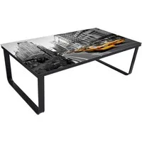 vidaXL Couchtisch Couchtisch mit Glasplatte Rechteckig (1-St)