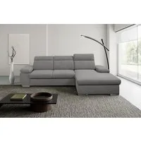 WERK2 Ecksofa Palma 282 x 185 cm modern und bequem, Strukturstoff, L-Form, XXL, Schlaffunktion, Bettkasten