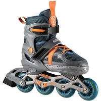 NILS EXTREME Inlineskates Inliner verstellbare Größen Inline Skates Grau/Orange, ABEC7 Lager für ruhige und schnelle Bewegung