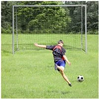 SPORTNOW Fußballtor für Kinder und Erwachsene (Fußball-Tor, 1 St., PE-Netzgewebe), 300 x 120 x 200 cm, Stahl, PE, für Garten, Fußballtraining, Grau