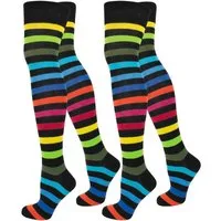normani Overknees 2 Paar Overknees Regenbogen weicher Piquebund