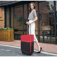 NEWCOM Weichgepäck-Trolley Design Stoffkoffer / Reisekoffer / Weichschalenkoffer, 4 Rollen, 28 Zoll, Rot, Super Leicht, Haltbar Weichgepäck