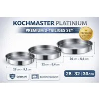 kochmaster Backblech Kochmaster Platinium Edelstahl Backofenblech 3-teiliges Set, Edelstahl, (3-St)
