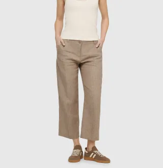 MAC - MAC JEANS - NORA, Pure linen braun - Gr. - 46