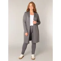 Base Level Curvy Longstrickjacke Figurumspielende, weiche Strickqualität