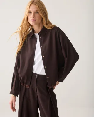 Summum - Blouse Viscose twill Dark chocolate - Gr. - 38