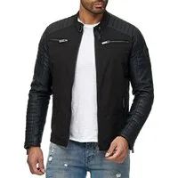 RedBridge Bikerjacke mit robusten Kunstlederärmeln im beliebten Bikerstil