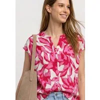 STREET ONE Print-Shirt mit geschlitztem Rundhalsausschnitt