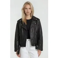 trueprodigy Lederjacke Dua Oversize Bikerjacke mit Reißverschlussdetails