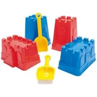 dantoy Badespielzeug Sandburg-Formen und Schaufel 6 teilig, für Strand, für Sandkasten