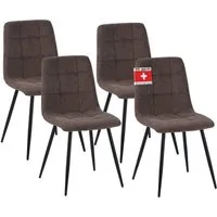 Albatros International Esszimmerstuhl Esszimmer Stühle 4 er Set BORA, Stuhl Stühle Esszimmerstühle, Küche (4er Set, Braun, Cord Bezug), Küchenstuhl Küchenstühle Essstühle für den Esstisch Ess Stühle