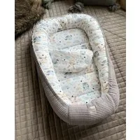 Loolay Bettnestchen GRAU Waffelpique/ HASE Beige Weiß BABYNEST Babyausstattung Neugeborene, (Super BABYGESCHENK Reisebett Nestchen SOLO/ o. in PREMIUM Geschenk SETS, 2-tlg., 4 Jahreszeiten ATMUNGSAKTIVER WAFFELSTOFF), LOOLAY® - 100% Europäische Stoff