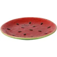 Decoris season decorations Frühstücksteller, Teller 16cm Keramik im Wassermelone Design Rot / Grün