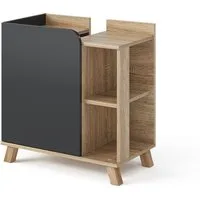 Vicco Waschbeckenunterschrank Karen, Sonoma/Anthrazit, 60 x 65 cm mit Tür und offenen Fächern (1-St)