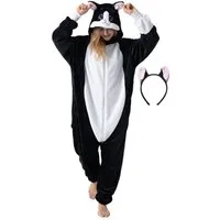 Corimori Partyanzug Flauschiges Katzen-Kostüm für Erwachsene,  Karneval Kostüm Onesie für, Jumpsuit, Pyjama, Fasching, Kigurumi, Tierkostüme, Katze "Balou"