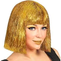 Widmann S.r.l. Kostüm-Perücke Las Vegas Glitzer Perücke 'Glitzy' für Damen, Gol