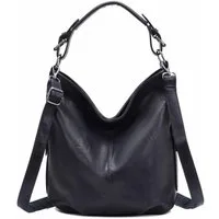 ITALYSHOP24 Schultertasche DAMEN TASCHE Hobo Bag Umhängetasche Crossbody Shopper Leder Optik (Spar-Set: Henkel Tasche mit Schultergurt, Workbag Leder Optik, 2-tlg., mit Henkel und Schultergurt), City Bag Damentasche CrossBag Freizeit Henkeltasche Rei
