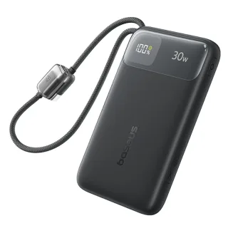 Baseus EnerFill FC11 30W 37Wh 10000mAh Digital Display Power Bank with USB-C&iP Cable External Battery Power Supply with