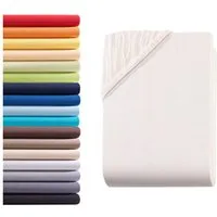 Hometex Premium Textiles Spannbettlaken Jersey Spannbettlaken 100% Baumwolle, Jersey, Gummizug: Rundumgummizug, Premium-Jersey Matratzenhöhe bis 23 cm