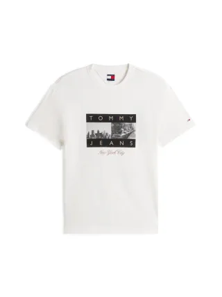 Tommy Jeans - T-Shirt mit Frontprint weiß - Gr. - XL