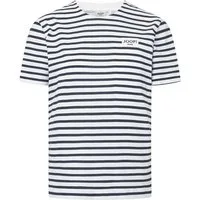 JOOP! T-Shirt Teele geringelt, gerippter Rundhals