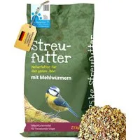 futterbauer Futterbauer Streufutter schalenlos mit Mehlwürmern 25 kg Vogelfutter, für: Vogel