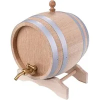 Holz Frank Schnapsglas Eichenfass 2L mit Messing-Zapfhahn - Schnapsfass ideal für Whisky, 4-tlg., Eiche