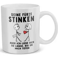 22Feels Tasse Deine Fürze Stinken - Männer Jahrestag Geschenk Hochzeitstag Ehemann, Keramik, Made in Germany, Spülmaschinenfest