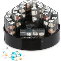 relaxdays Pillendose Tablettenbox 31 Tage 4 Fächer (31 St)