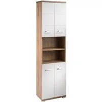 byLIVING Hochschrank Nebraska Breite 50 cm, Badezimmerschrank mit Metallgriffen, viel Stauraum